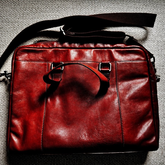 Fossil Mens Leather Messenger Bag | British Tan Color | Brand New - Picture 2 of 12